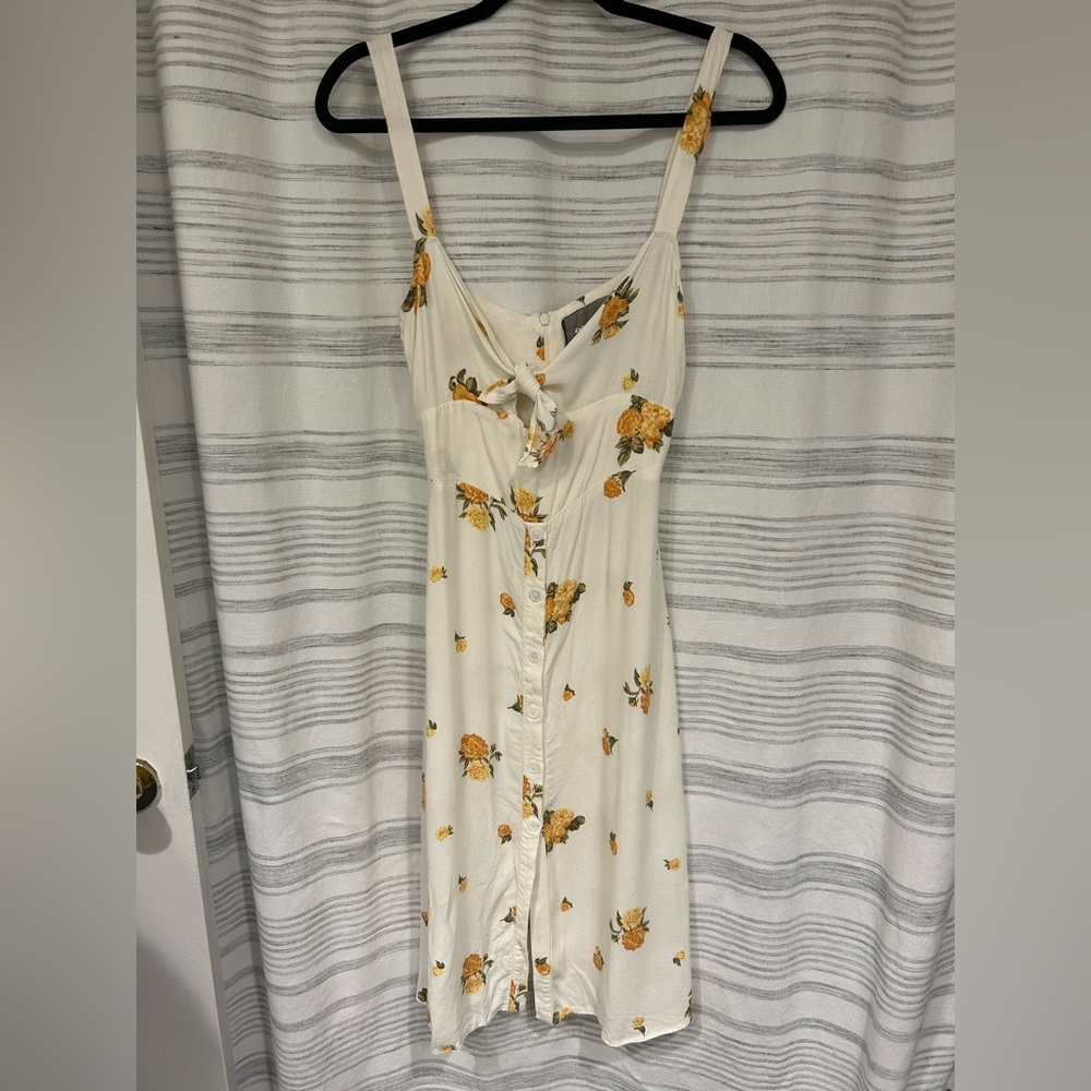 Reformation Cream and Yellow Floral Maxi Dress